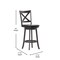 Flash Furniture Felicity Wood Crossback Swivel Bar Height Barstool w/Padded Black LeatherSoft Seat, Gry Wsh Walnut ES-UN1-29-GY-GG - alternate 4